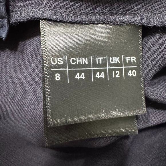 Lafayette148 Pants Women 8 Navy Blue Wool High Rise Tapered Leg Pleated Pockets - Picture 15 of 16